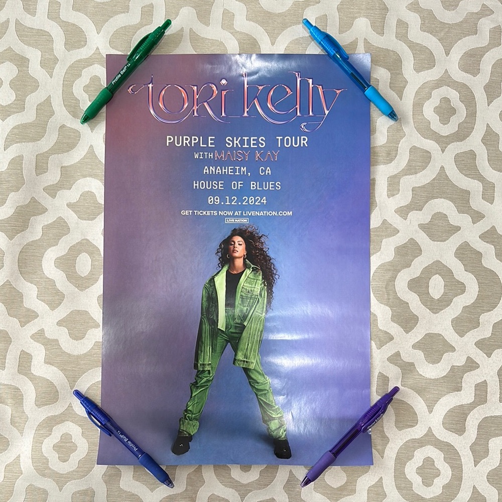 Tori Kelly Purple Skies Anaheim, CA Tour Poster